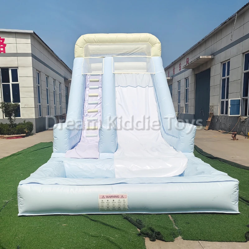 Water Slide Inflatable - สไลเดอร์น้ำเป่าลมเชิงพาณิชย์พร้อมสระน้ำ PVC สำหรับเด็กเล่นกลางแจ้ง เหมาะสำหรับงานปาร์ตี้ให้เช่า ได้รับการรับรองมาตรฐาน CE