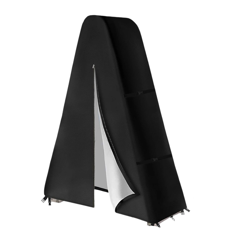 Pool Ladder Above Ground - ผ้าคลุมบันไดสระว่ายน้ำแบบกันน้ำสีดำ 600D พร้อมซิปและเชือกรูดสำหรับสระว่ายน้ำเหนือพื้นดิน ป้องกันฝุ่นกลางแจ้ง