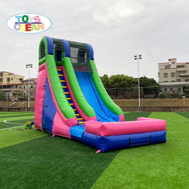 Water Slide Inflatable - สไลเดอร์เด็กกลางแจ้งแบบใหม่พร้อมสระว่ายน้ำ สไลเดอร์น้ำเป่าลมสำหรับขาย