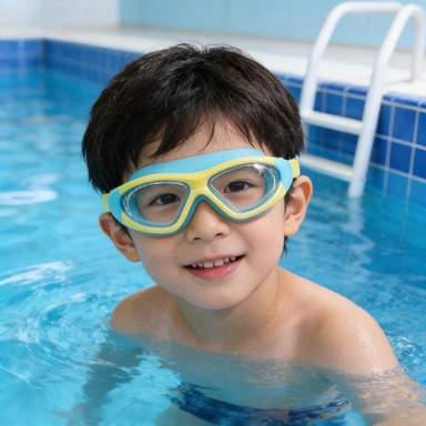 Swim Goggles Anti Fog Uv - แว่นตาว่ายน้ำกรอบใหญ่กันน้ำและป้องกันฝ้าสำหรับเด็กความละเอียดสูง แว่นตาว่ายน้ำแบบสะดวกสบายพร้อมที่อุดหูซิลิโคน