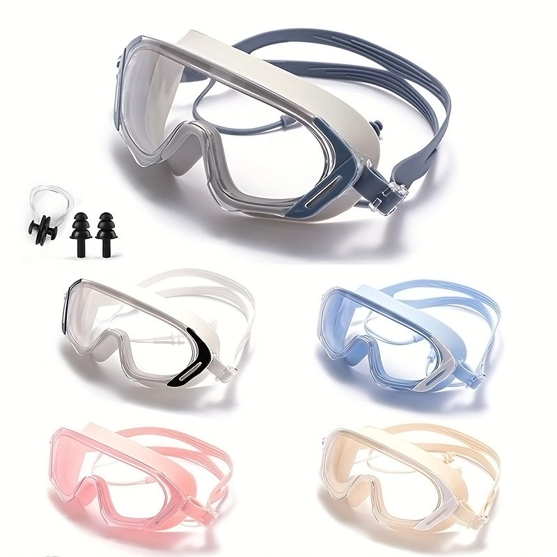 Swim Goggles Anti Fog Uv - แว่นตาว่ายน้ํากลางแจ้ง Anti-FOG มุมมองกว้างดําน้ําว่ายน้ําแว่นตาพร้อมที่อุดหูสําหรับเยาวชนผู้ใหญ่แว่นตาดําน้ํา
