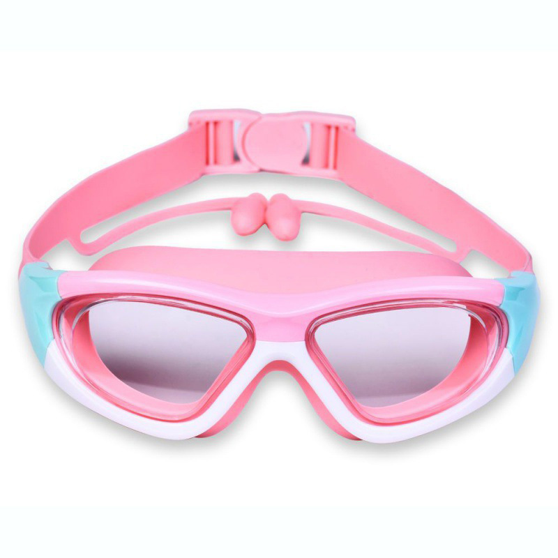 Swim Goggles Anti Fog Uv - แว่นตาว่ายน้ําเด็ก แว่นตาสระว่ายน้ําเด็ก กันน้ํา ป้องกันหมอก กรอบแว่นตาน้ําขนาดใหญ่ เชื่อมต่อที่อุดหูซิลิโคน
