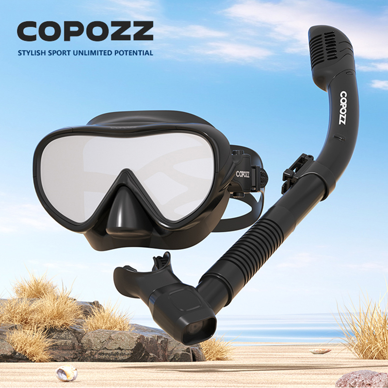 Snorkel Mask Full Face - COPOZZ หน้ากากดำน้ำแบบใหม่ หน้ากากมองเห็นได้รอบทิศทาง ชุดหน้ากากดำน้ำใต้น้ำ ชุดดำน้ำแบบ HD
