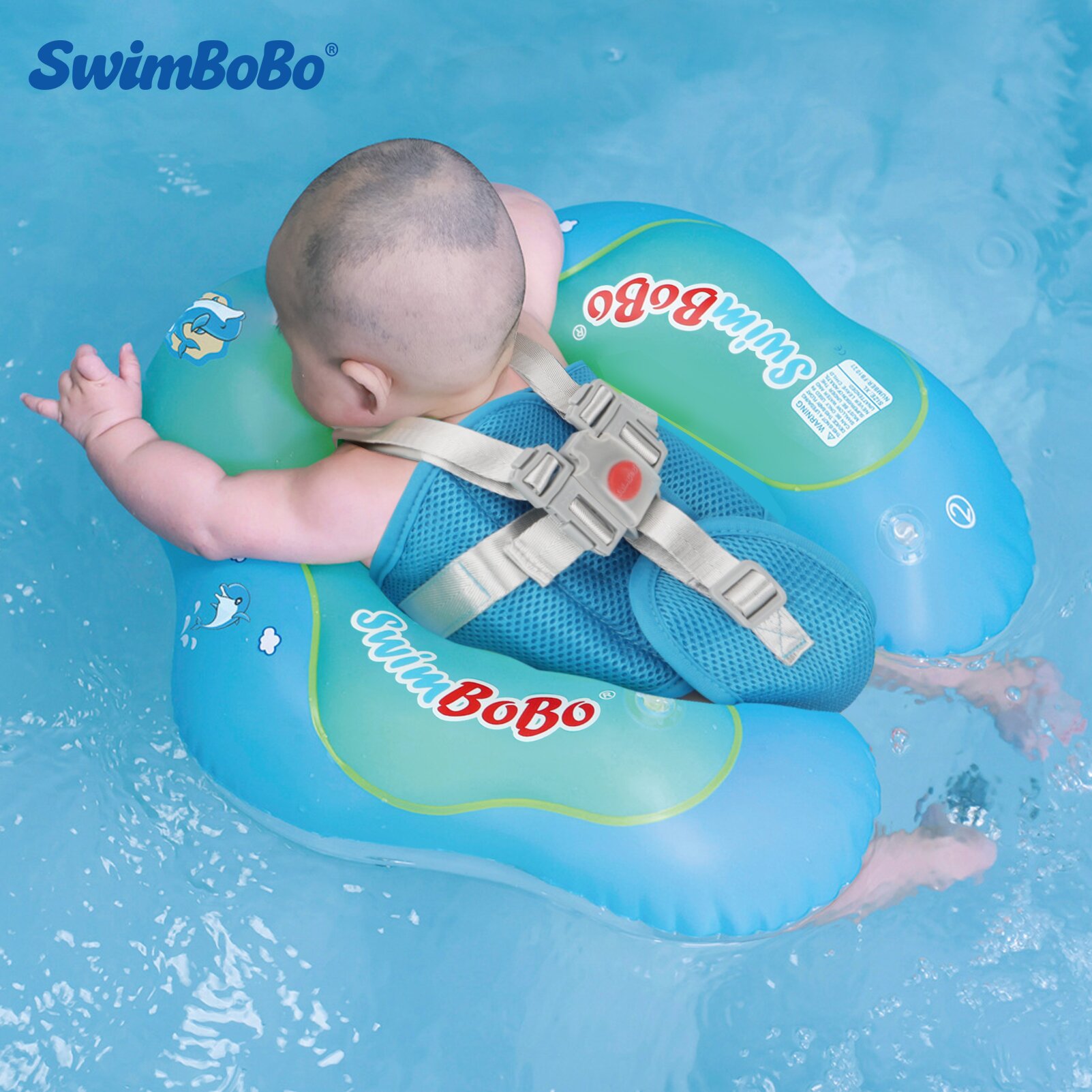 Pool Float Ring Inflatable - สระว่ายน้ำเด็กแบบพกพา Swimbobo รุ่นใหม่ พร้อมห่วงยางเป่าลมสำหรับเด็กเล็ก ของเล่นอาบน้ำสำหรับฤดูร้อน