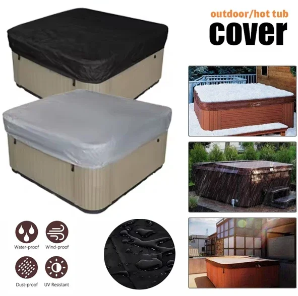Pool Cover Waterproof - ผ้าคลุมอ่างน้ำร้อน สปา สระว่ายน้ำ กันน้ำ ป้องกันใบไม้ตก สำหรับกลางแจ้ง