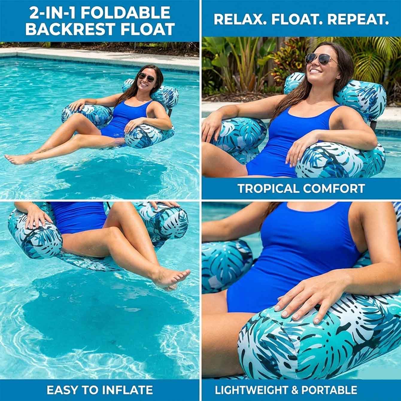 เก้าอี้ลอยน้ำเป่าลม 1 ชิ้น สำห - Pool Lounger Inflatable บทวิจารณ์และราคา