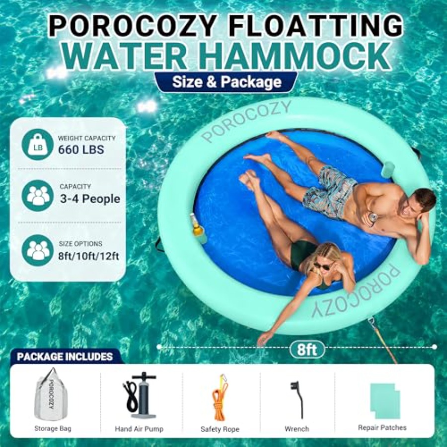 แพยางเป่าลมทรงกลมขนาด 8 ฟุต/10 - Pool Float Ring Inflatable บทวิจารณ์และราคา