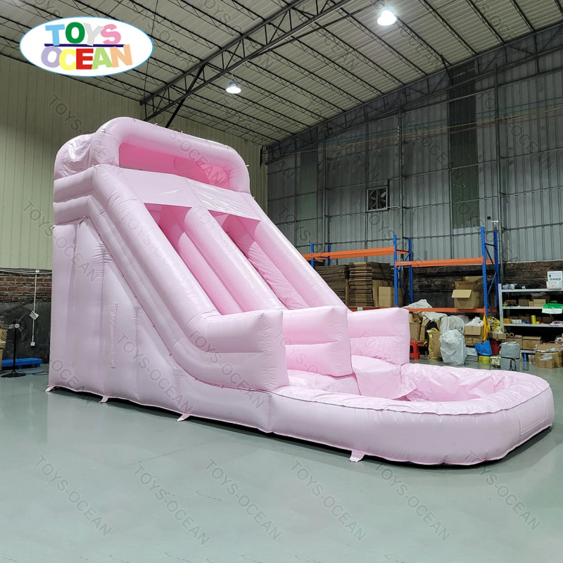 สไลเดอร์น้ำเป่าลมสีชมพูแบบสองเ - Water Slide Inflatable บทวิจารณ์และราคา
