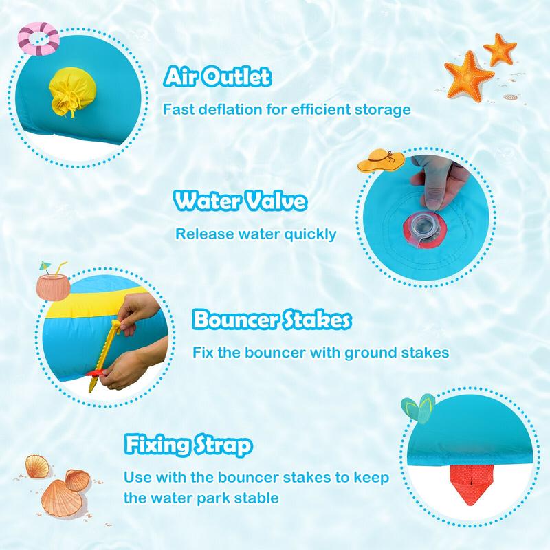บ้านลมเป่าลมสำหรับเล่นน้ำพร้อม - Water Slide Inflatable บทวิจารณ์และราคา