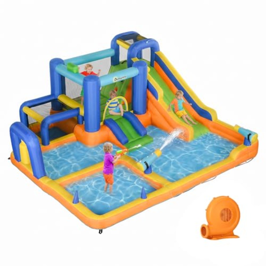 สไลเดอร์น้ำเป่าลม 7-in-1 พร้อม - Water Slide Inflatable บทวิจารณ์และราคา