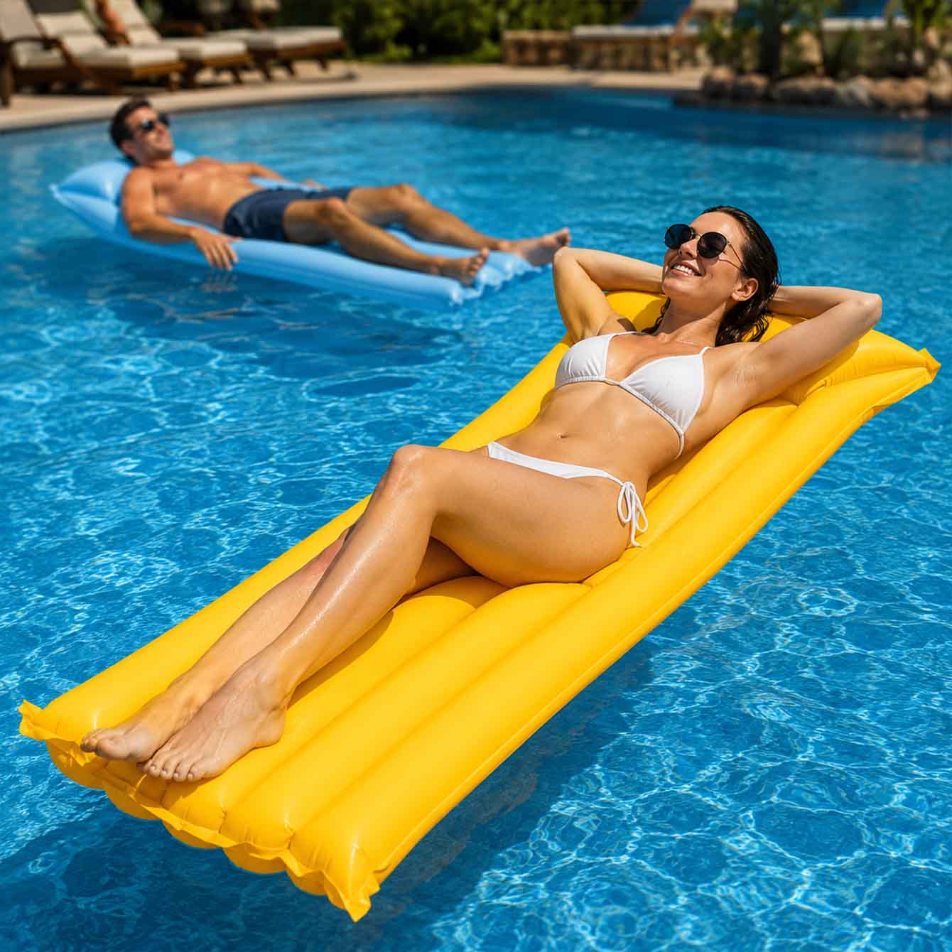 ที่นอนเป่าลมสำหรับสระว่ายน้ำ 1 - Pool Float Ring Inflatable บทวิจารณ์และราคา