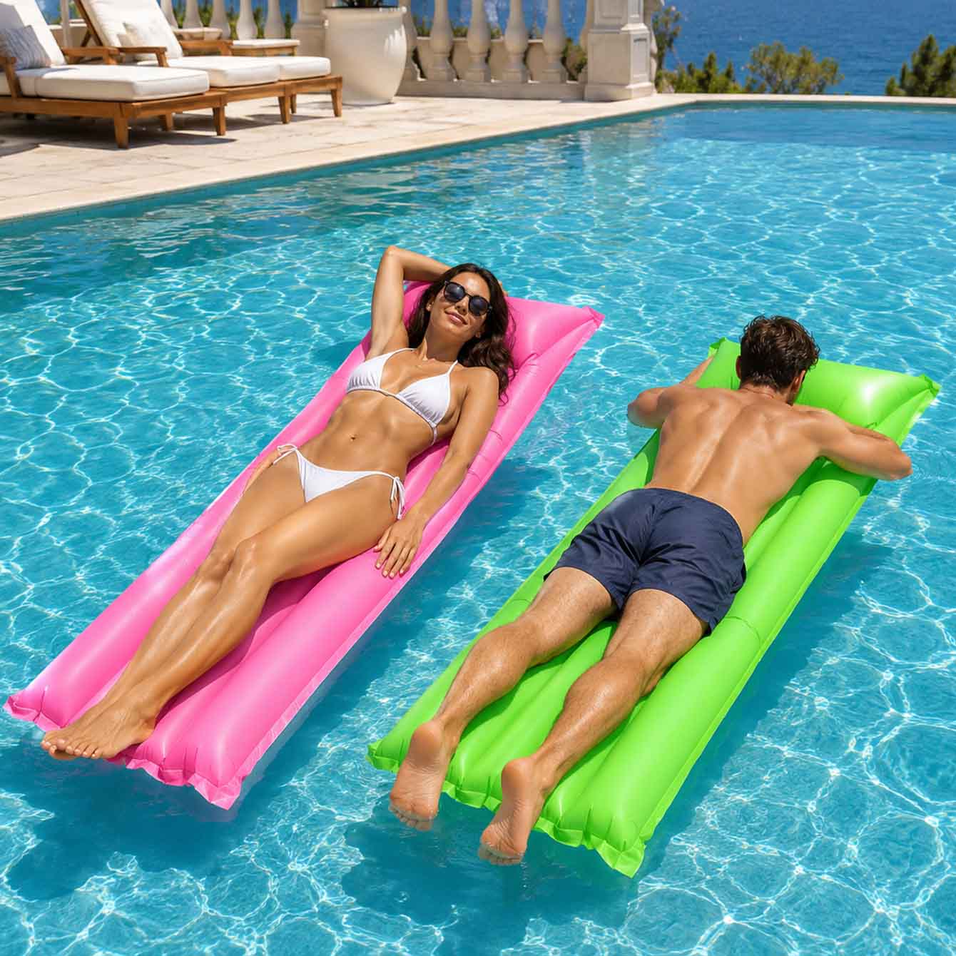 ที่นอนเป่าลมสำหรับสระว่ายน้ำ 1 - Pool Float Ring Inflatable บทวิจารณ์และราคา
